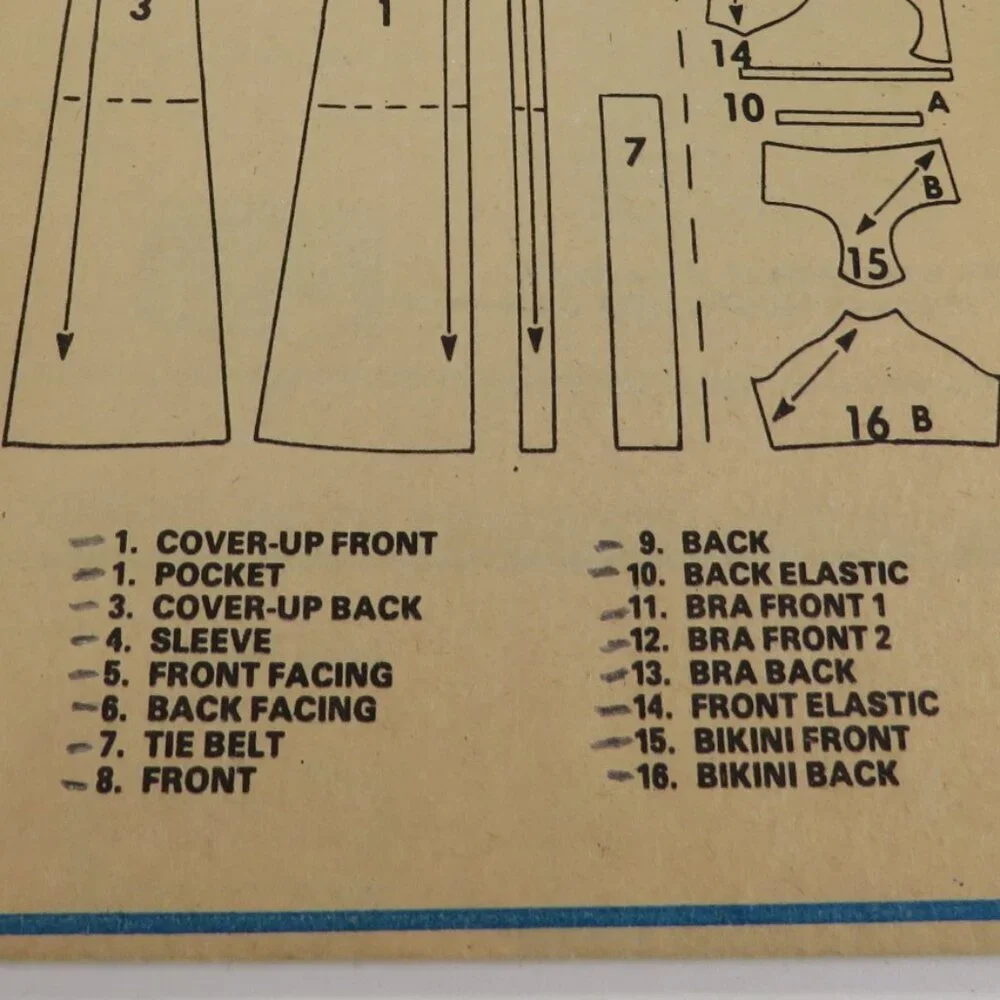 McCalls 5536 clothing pattern Swimsuit, Bikini, Cover up, Robe